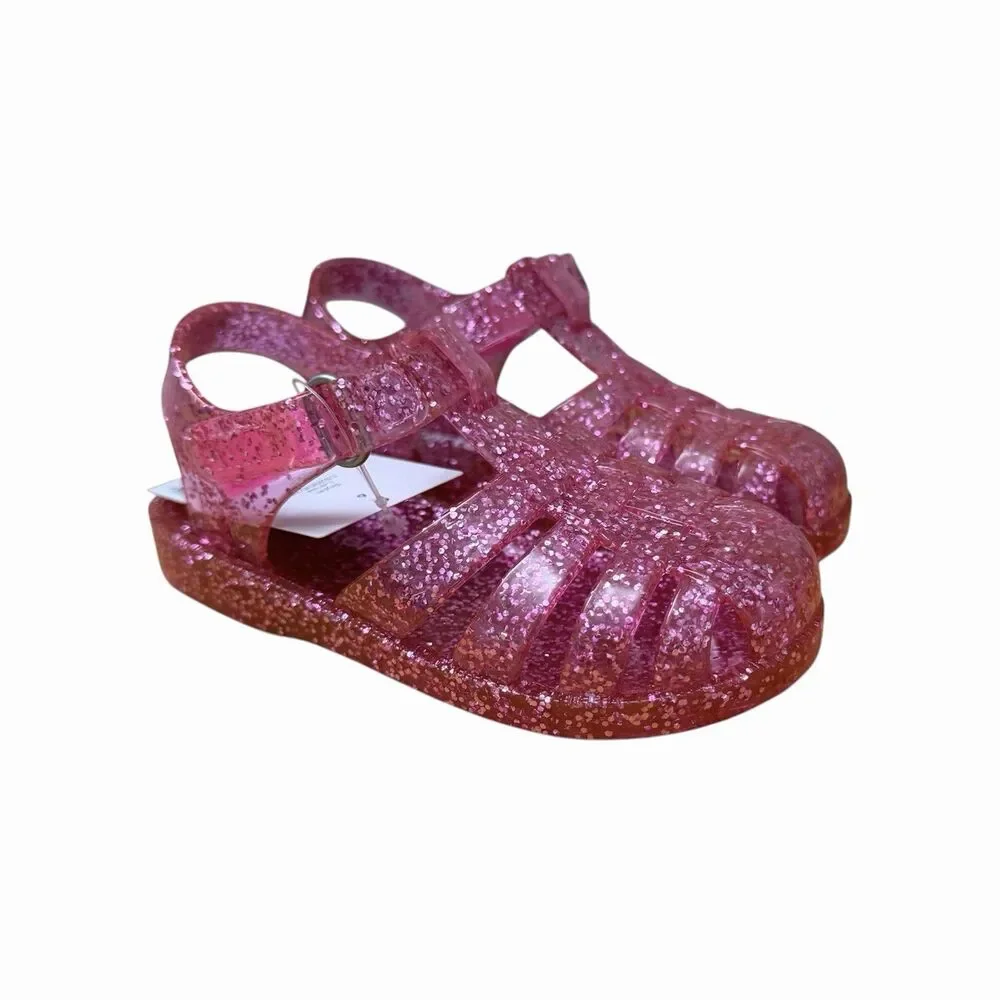 Carter's Larisa Toddler Girls Sz 6 Pink Glitter Jelly Sandals NWT